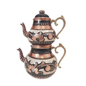 کتری قوری مسی میناکاری گوهرچین کد 5487