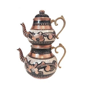 کتری قوری مسی میناکاری گوهرچین کد 5487