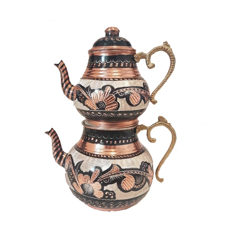 کتری قوری مسی میناکاری گوهرچین کد 5487