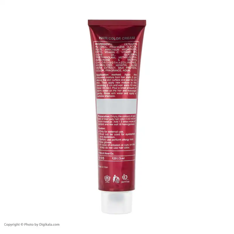 رنگ مو استار لیدی شماره 5.3 حجم 120 میلی لیتر رنگ قهوه ای زیتونی روشن