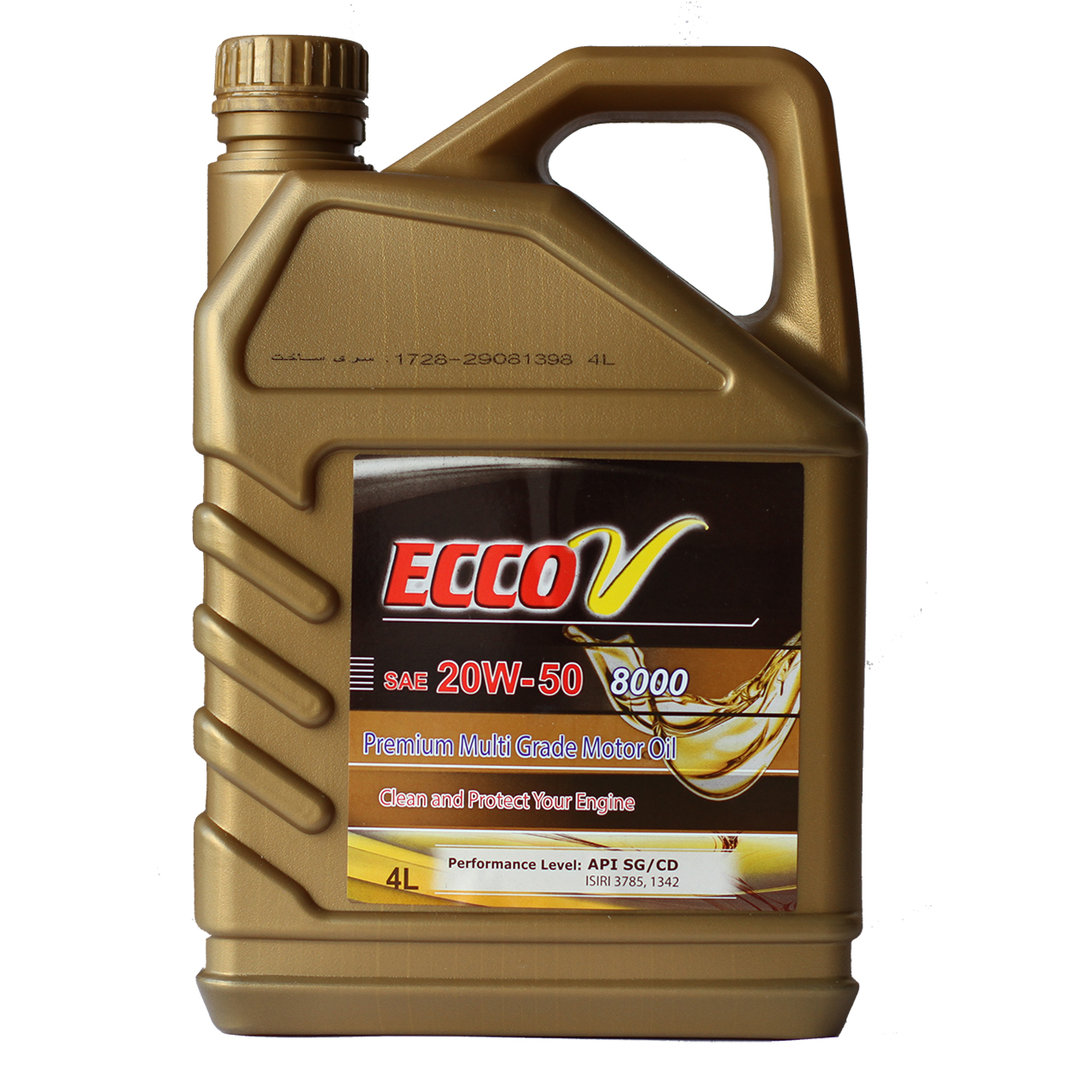 روغن موتور خودرو اکووی مدل 8000 20W-50 SG حجم 4 لیتر