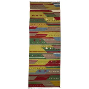 گلیم دستبافت یک متری کد 980858