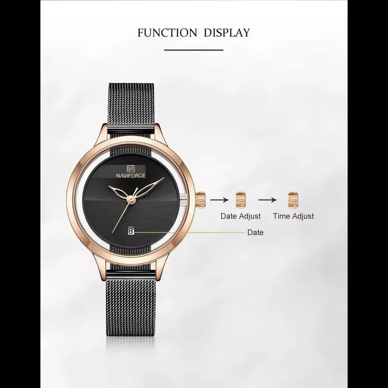 ساعت مچی عقربه ای زنانه نیوی فورس مدل NF501L -RG-B