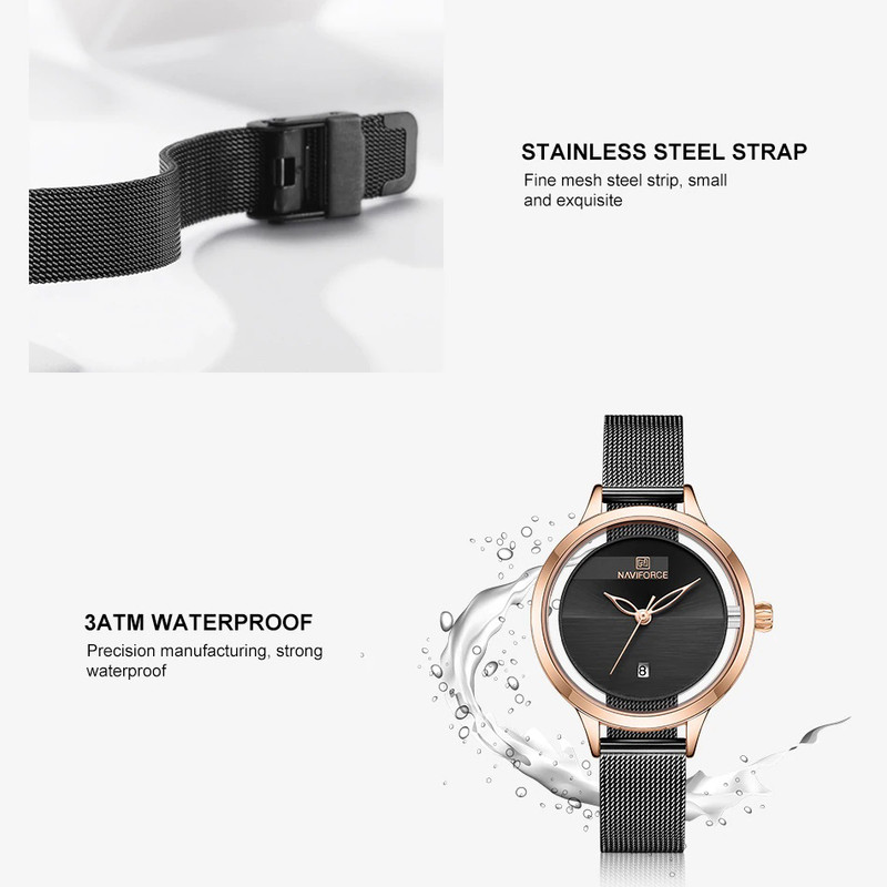 ساعت مچی عقربه ای زنانه نیوی فورس مدل NF501L -RG-B