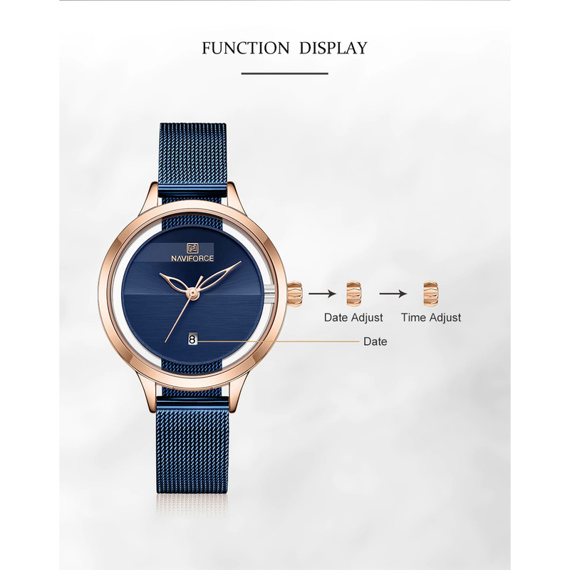 ساعت مچی عقربه ای زنانه نیوی فورس مدل NF5014L -RG-BE