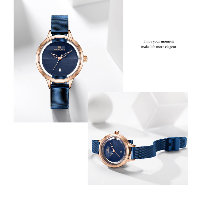 ساعت مچی عقربه ای زنانه نیوی فورس مدل NF5014L -RG-BE