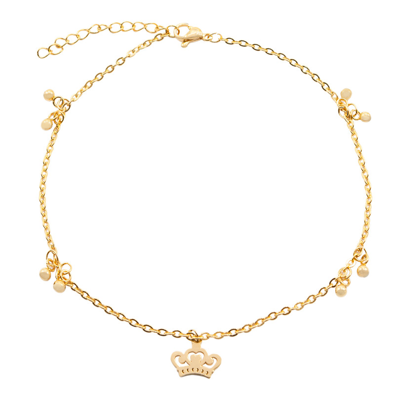 پابند زنانه بهارگالری طرح تاج کد 210038 پابند زنانه بهارگالری طرح تاج کد 210038