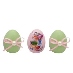  تخم مرغ تزیینی طرح هفت سین و پاپیون کد mk405 مجموعه ۳ عددی