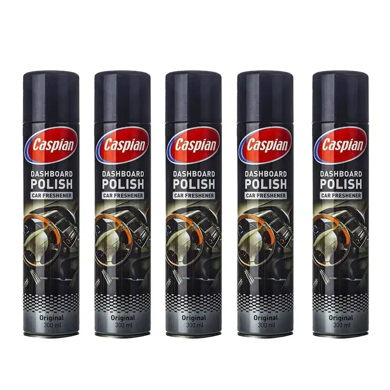 اسپری پولیش داشبورد خودرو کاسپین مدل ORG 5964 حجم 300 میلی لیتر بسته 5 عددی