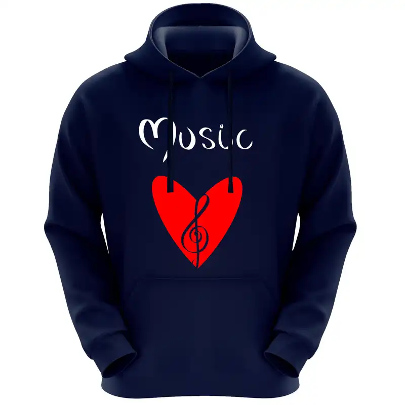 هودی زنانه طرح music کد FG158 رنگ سرمه ای