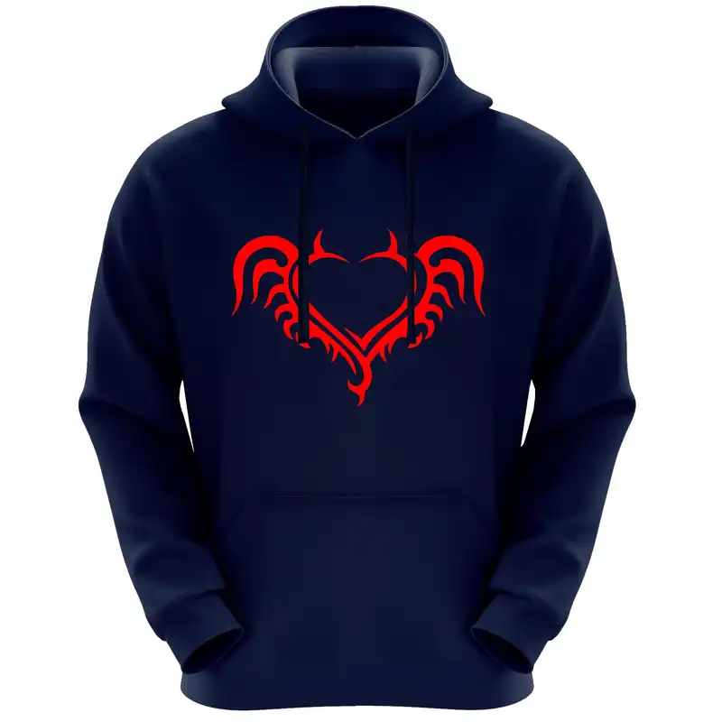 هودی زنانه طرح قلب کد FG166 رنگ سرمه ای