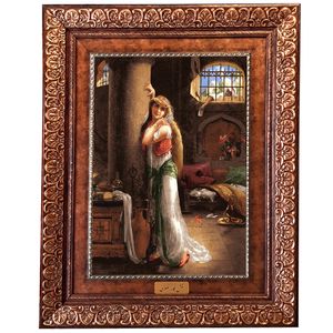 تابلو فرش ماشینی نقش نگار رضوی طرح دختر ایرانی کد 940KP