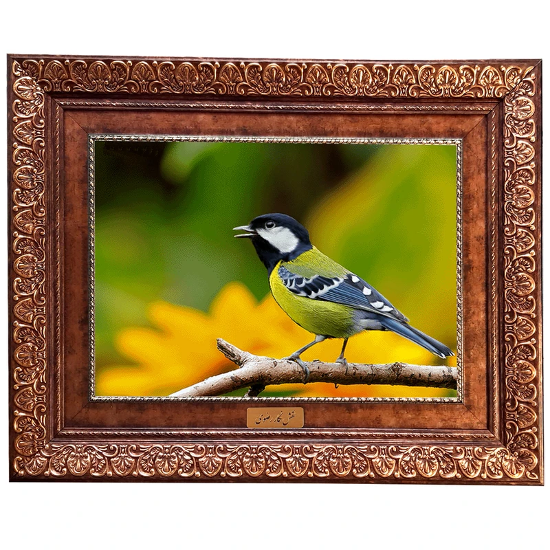 تابلو فرش ماشینی نقش نگار رضوی طرح پرنده کد 1068KP