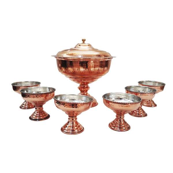 ست آجیل خوری مسی کد 1775 مجموعه 7 عددی