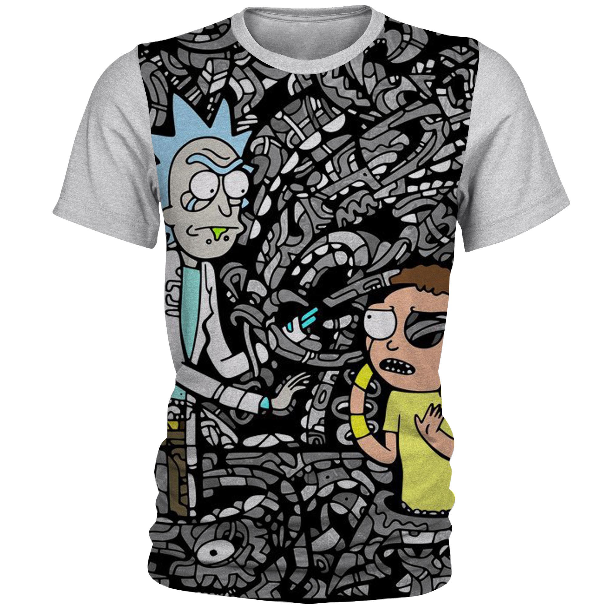 تی شرت آستین کوتاه مردانه طرح Rick & Morty کد AL14