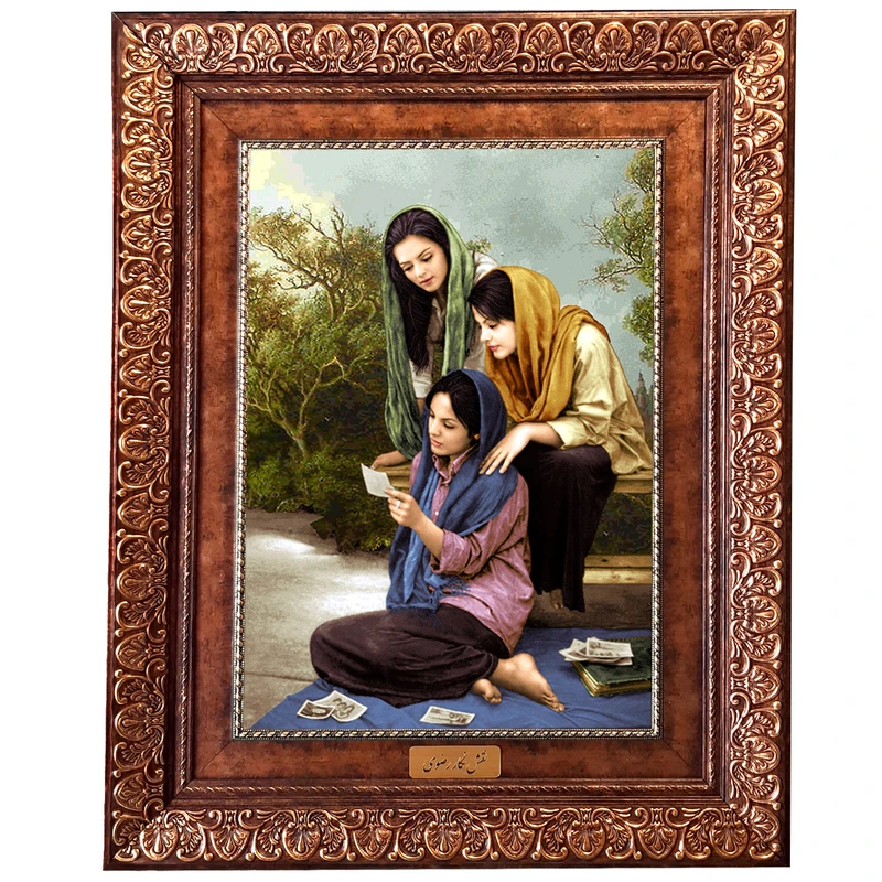 تابلو فرش ماشینی نقش نگار رضوی طرح دختران کد 1252KP