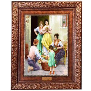 تابلو فرش ماشینی نقش نگار رضوی طرح گل فروش کد 959KP