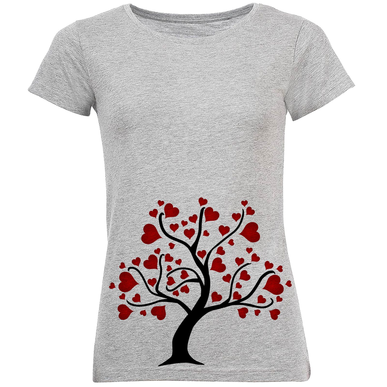 تیشرت زنانه طرح درخت قلب کد R159 -  - 1