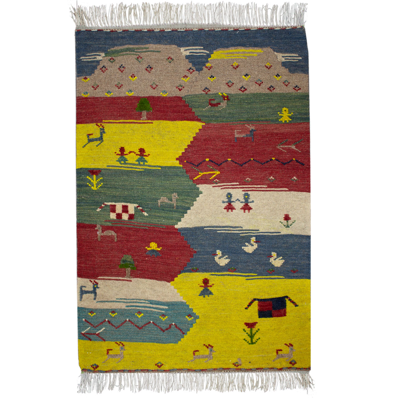 گلیم دستبافت نیم متری کد 980859