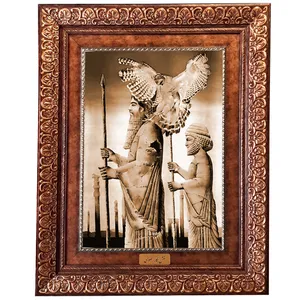 تابلو فرش ماشینی نقش نگار رضوی طرح مجسمه هخامنشی کد 1311KP