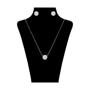 نیم ست نقره زنانه کد GN6630-m با سنگ سواروسکی