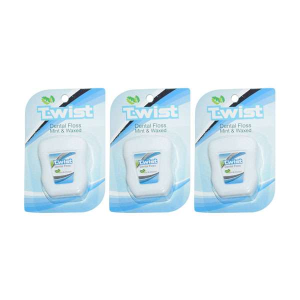 نخ دندان توییست مدل mint بسته 3 عددی نخ دندان توییست مدل mint بسته 3 عددی