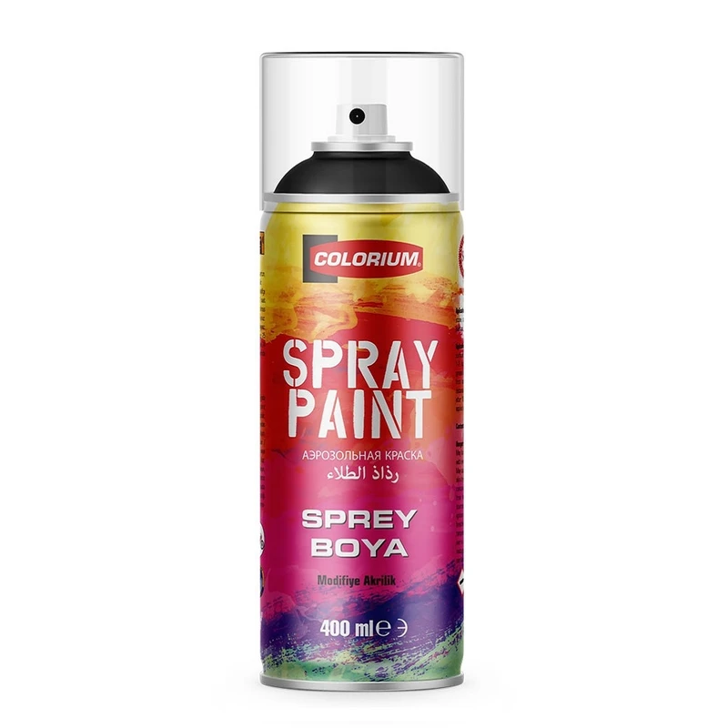 اسپری رنگ مشکی براق کلوریوم مدل RAL9005 حجم 400 میلی لیتر