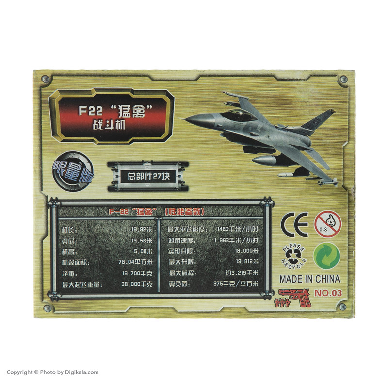 ساختنی طرح هواپیما جنگنده مدل F-22 کد 3801