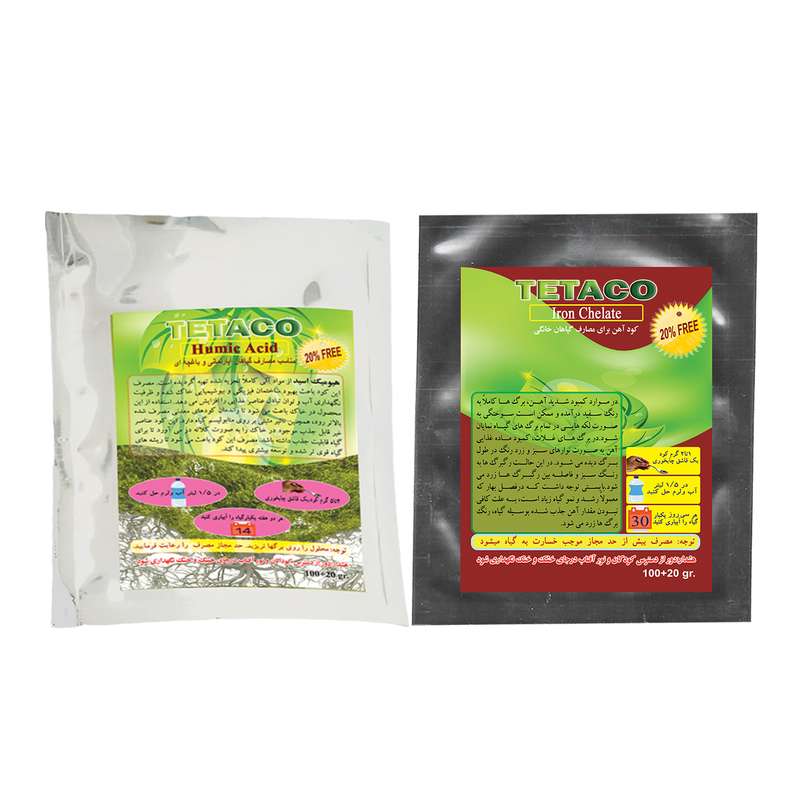 کود هیومیک اسید و کلات آهن تتاکو مدل HF-240 وزن 240 گرم مجموعه 2 عددی کود هیومیک اسید و کلات آهن تتاکو مدل HF-240 وزن 240 گرم مجموعه 2 عددی