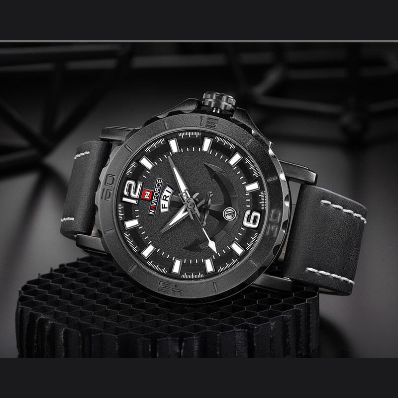 ساعت مچی عقربهای مردانه نیوی فورس کد NF9122M -B-W-B ساعت مچی عقربهای مردانه نیوی فورس کد NF9122M -B-W-B