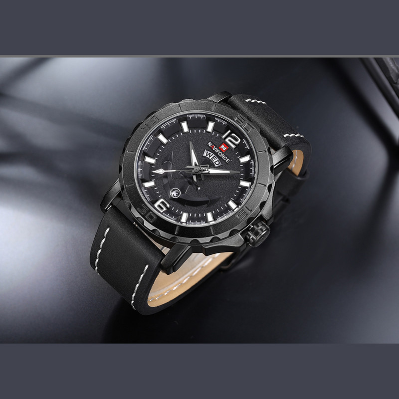 ساعت مچی عقربهای مردانه نیوی فورس کد NF9122M -B-W-B ساعت مچی عقربهای مردانه نیوی فورس کد NF9122M -B-W-B