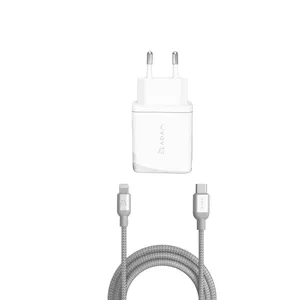 شارژر دیواری آدام المنتس مدل OMNIA F1 به همراه کابل تبدیل لایتنینگ