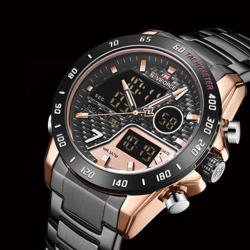 ساعت مچی عقربه ای مردانه نیوی فورس مدل NF9171M -RG-RG-B