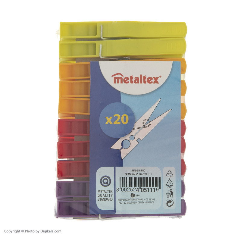 گیره لباس متالتکس کد 51119 بسته 20 عددی