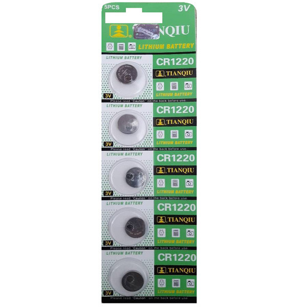  باتری ساعتی تیانکیو مدل CR1220 بسته 5 عددی 