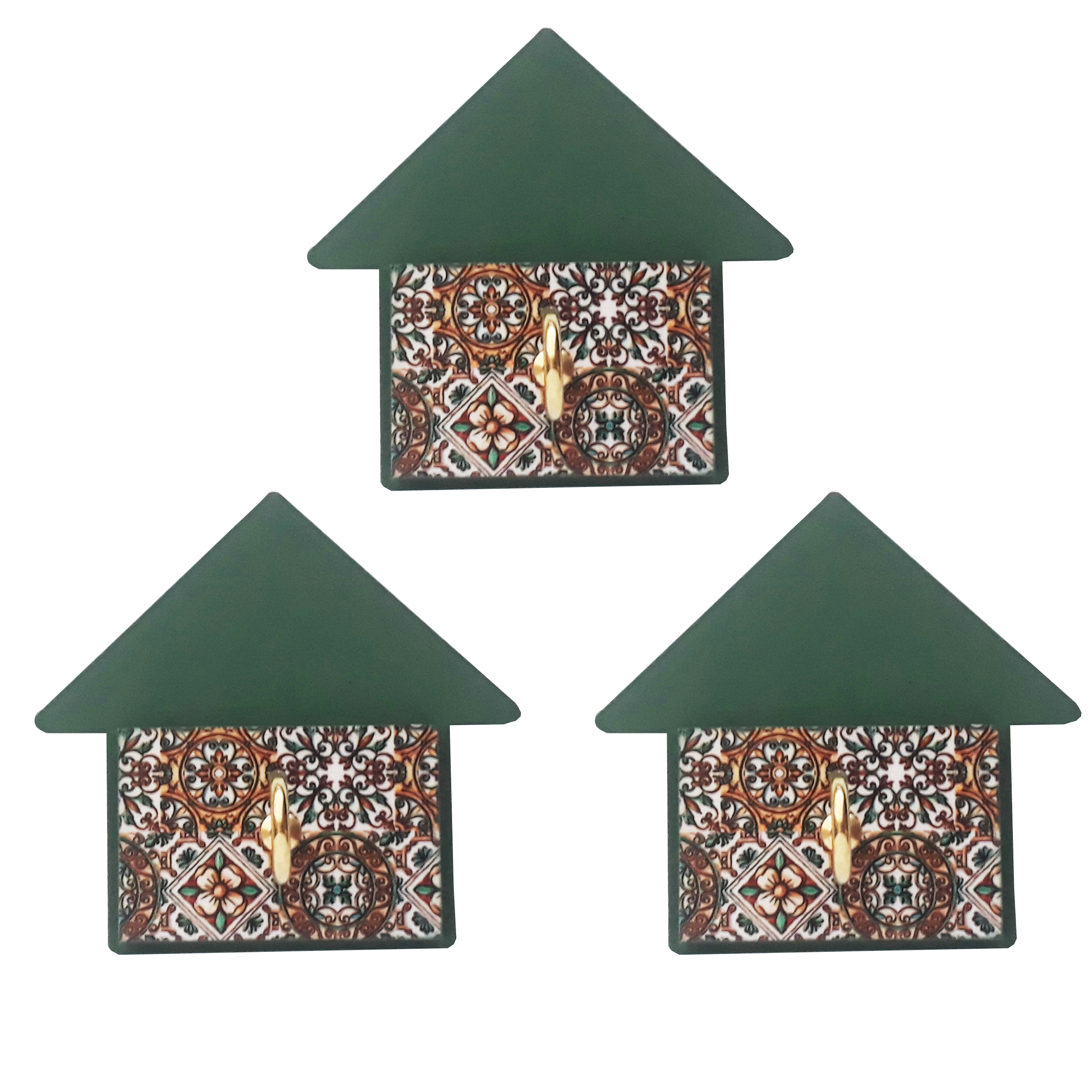 آویز حوله مدل خانه کد A310 بسته 3 عددی