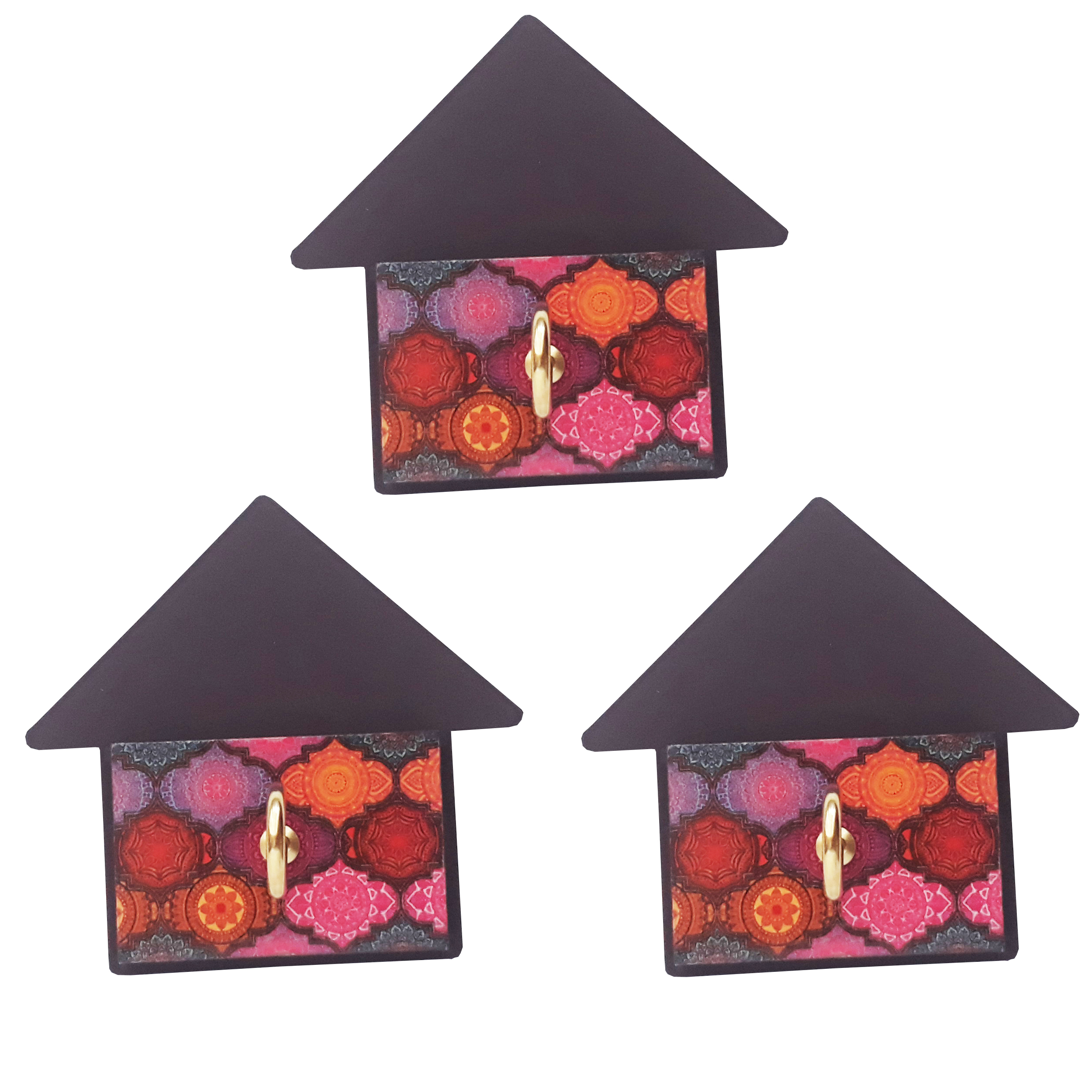 آویز حوله مدل خانه کد A335 بسته 3 عددی