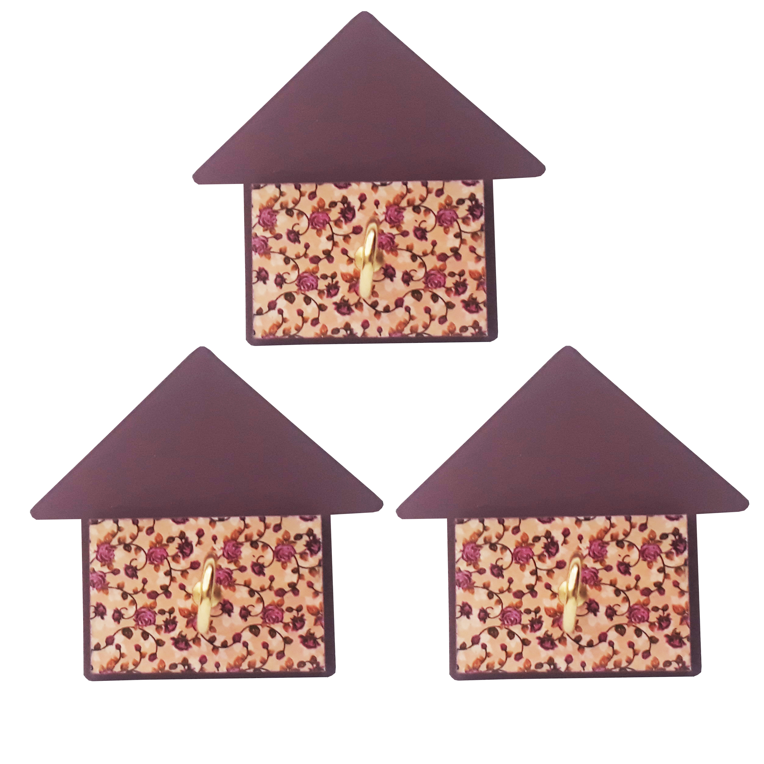 آویز حوله مدل خانه کد A350 بسته 3 عددی