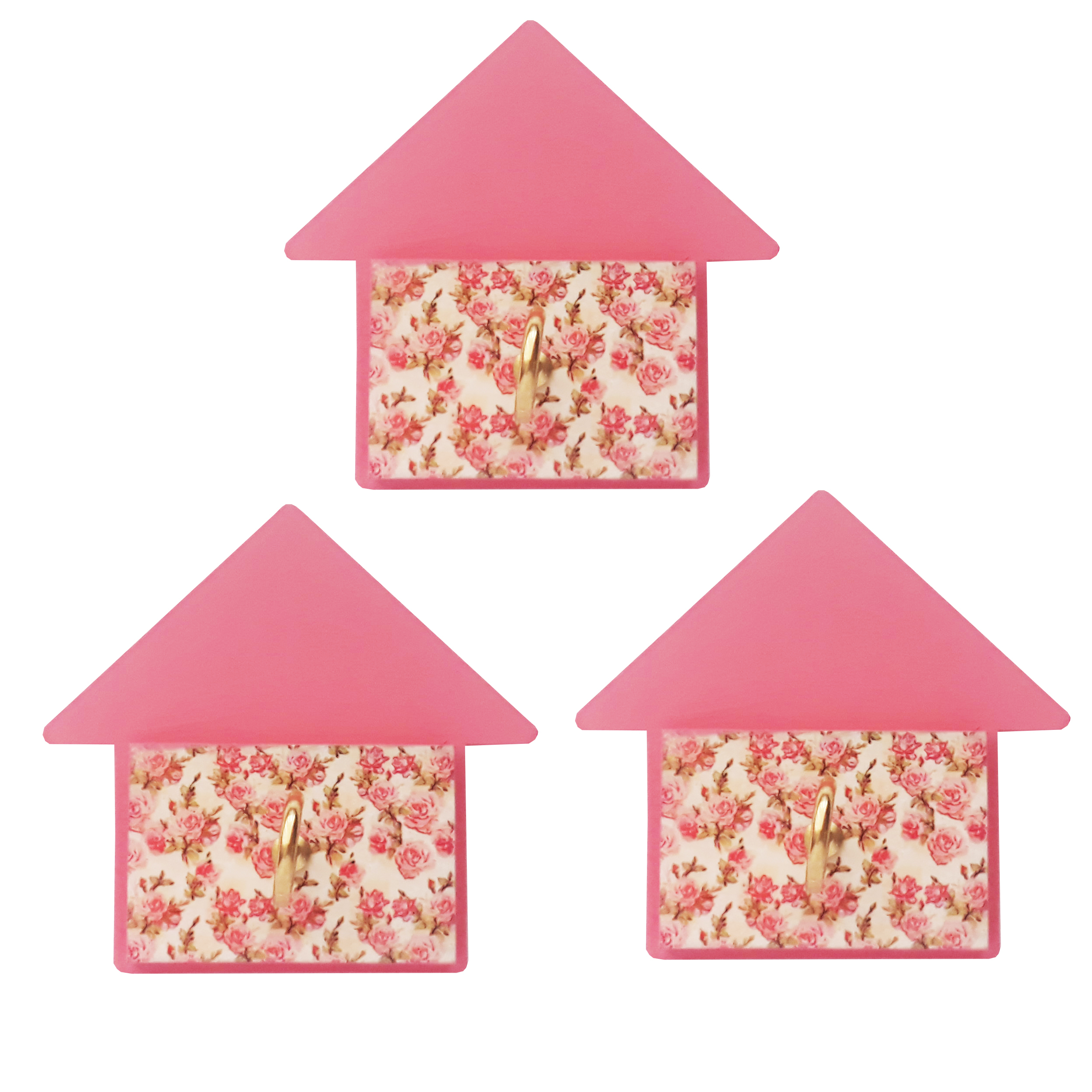 آویز حوله مدل خانه کد A355 بسته 3 عددی