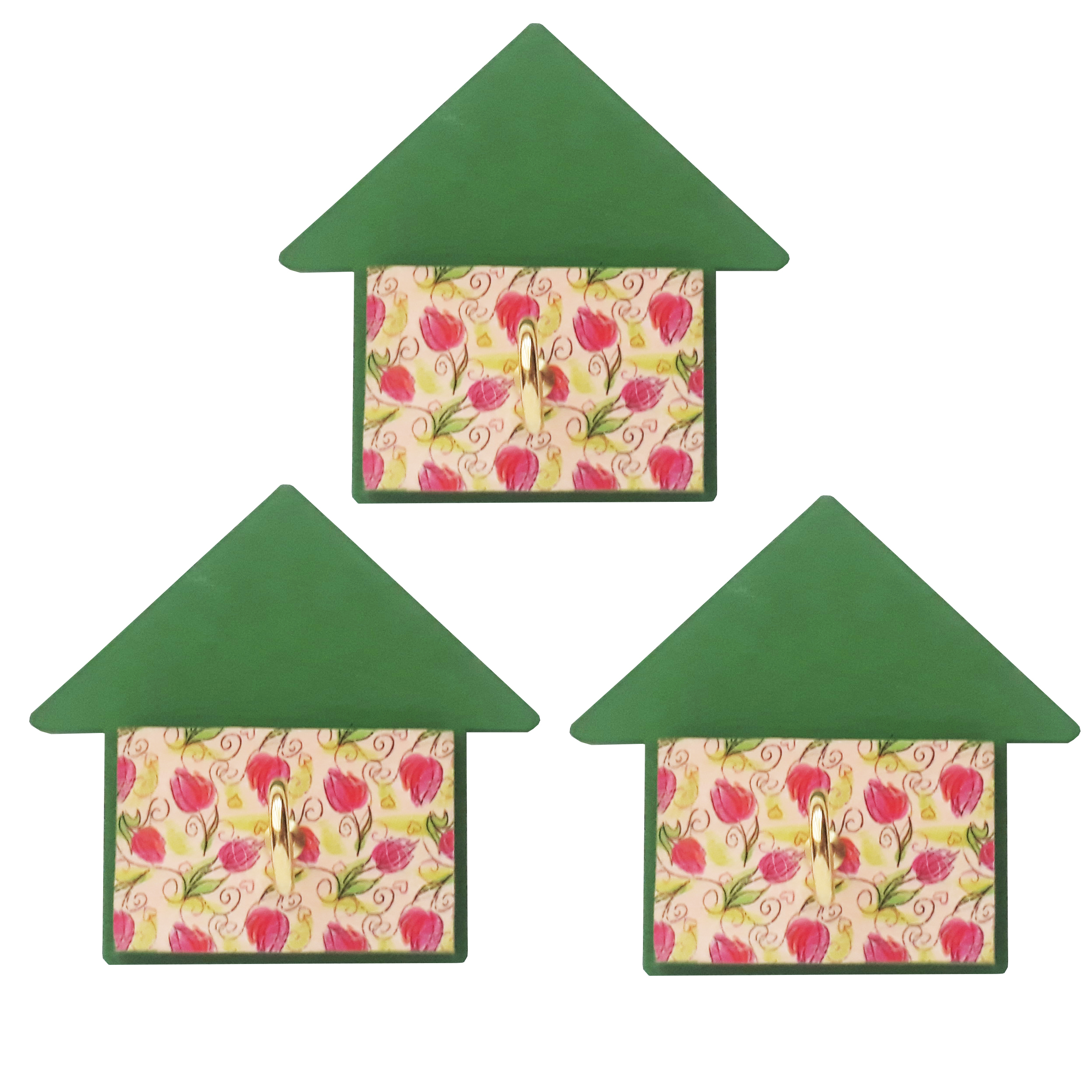 آویز حوله مدل خانه کد A370 بسته 3 عددی