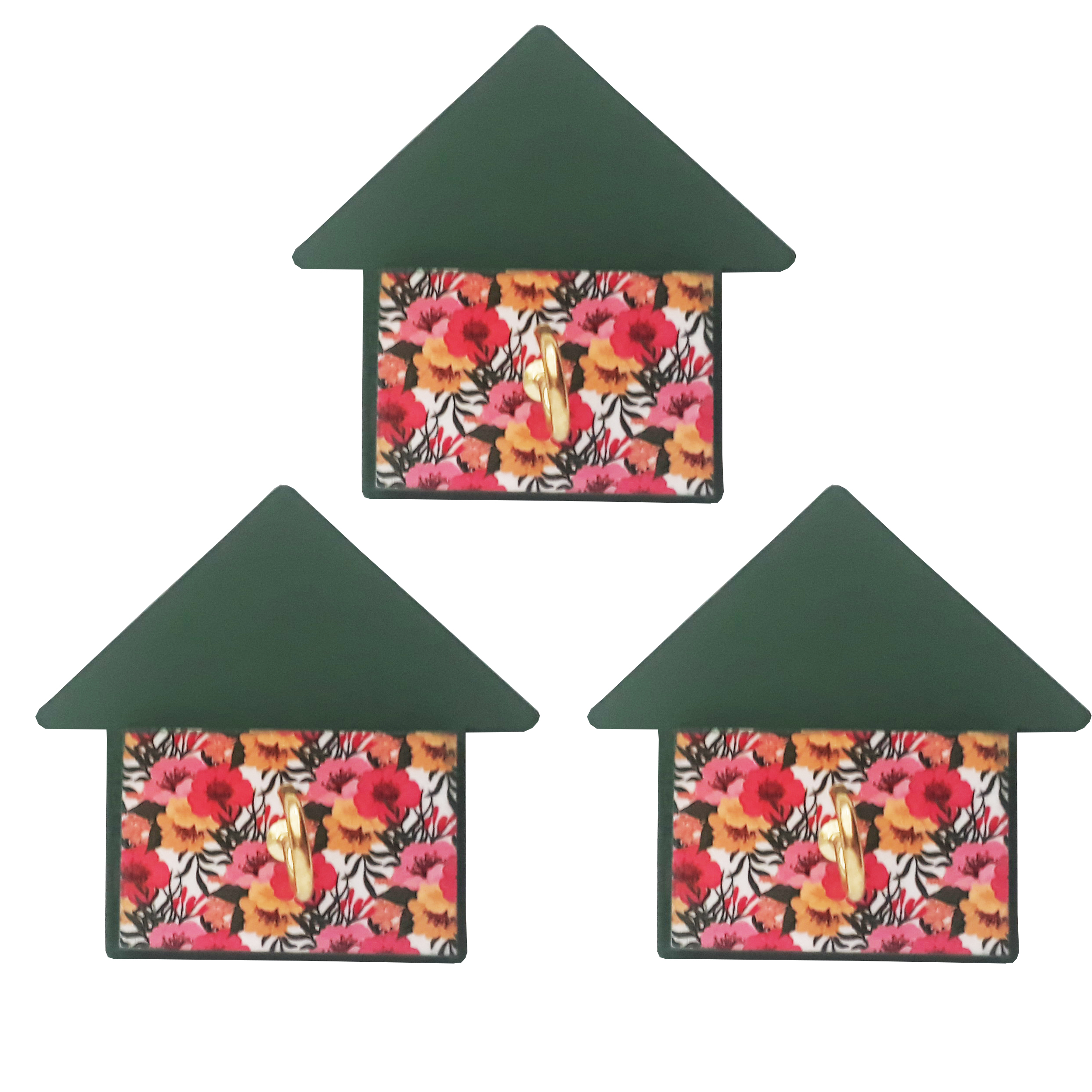 آویز حوله مدل خانه کد A375 بسته 3 عددی