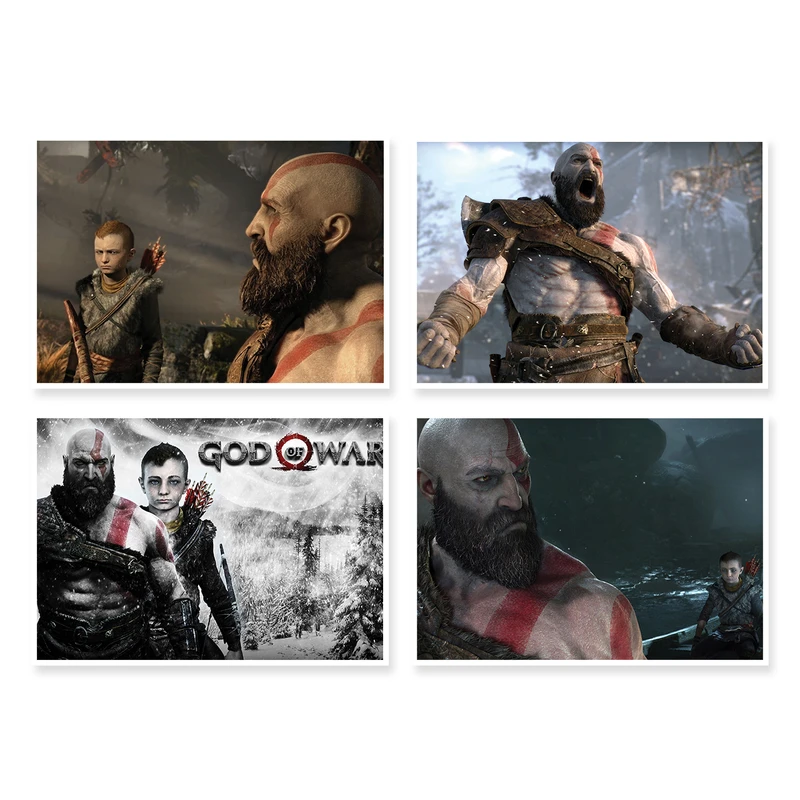 پوستر طرح God Of War 4 کد A-1455 مجموعه 4 عددی