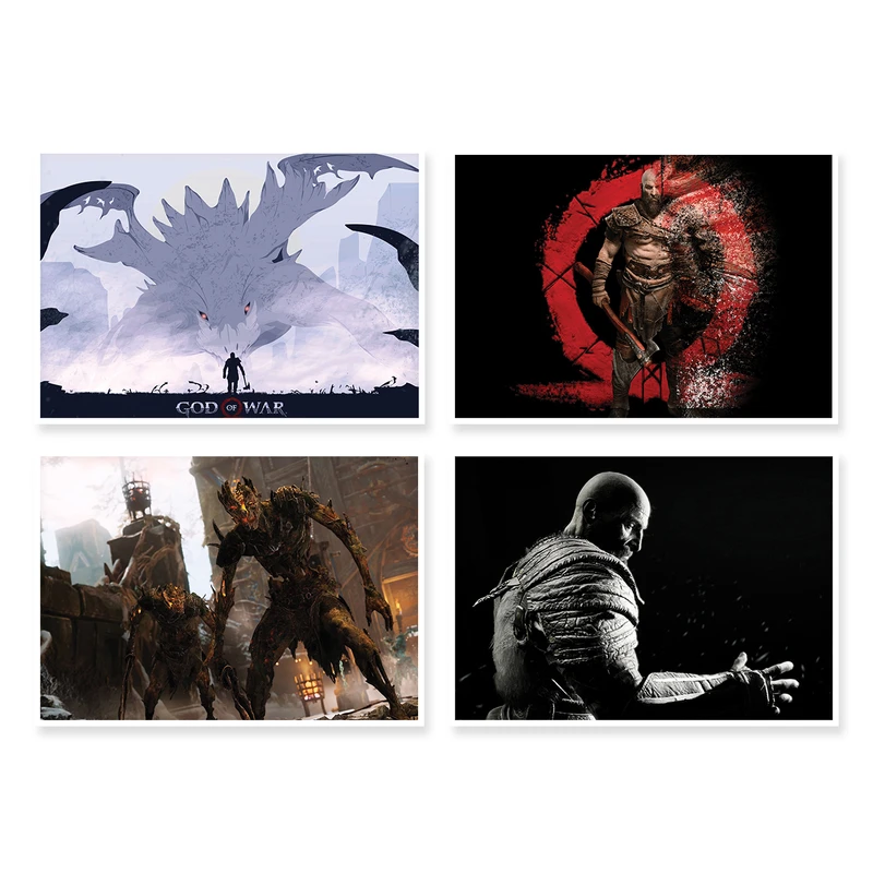 پوستر طرح God Of War 4 کد A-1458 مجموعه 4 عددی
