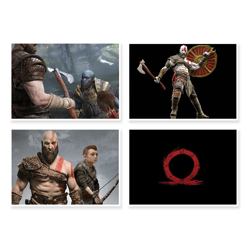 پوستر طرح God Of War 4 کد A-1459 مجموعه 4 عددی
