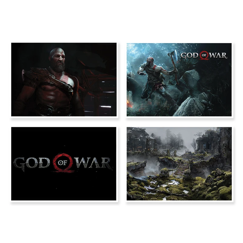 پوستر طرح God Of War 4 کد A-1460 مجموعه 4 عددی