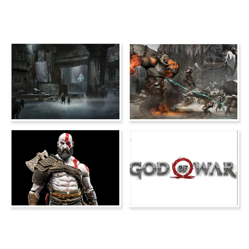 پوستر طرح God Of War 4 کد A-1461 مجموعه 4 عددی