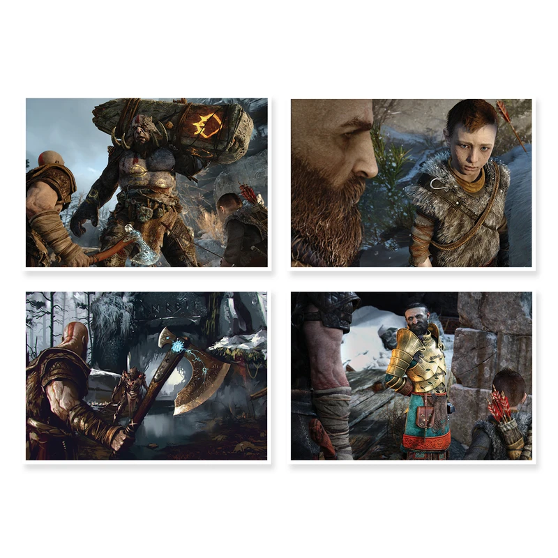 پوستر طرح God Of War 4 کد A-1462 مجموعه 4 عددی