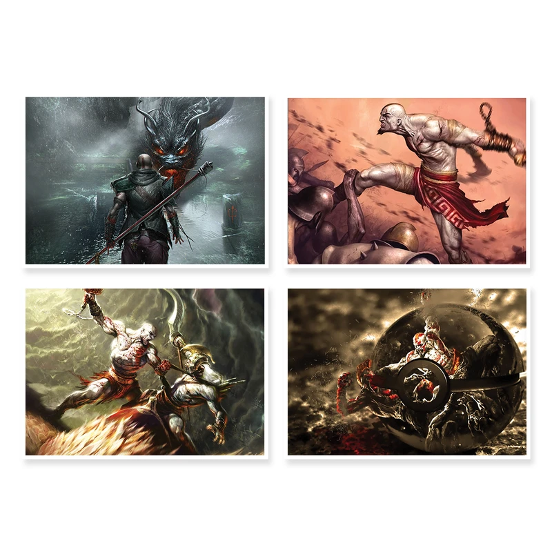 پوستر طرح God Of War کد A-1466 مجموعه 4 عددی