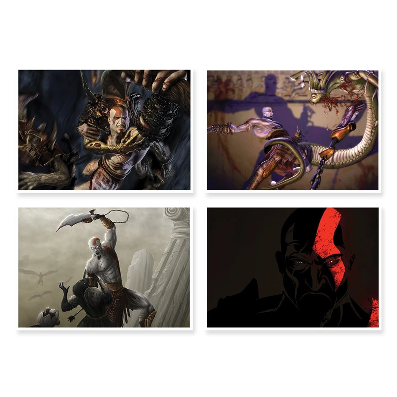 پوستر طرح God Of War کد A-1475 مجموعه 4 عددی