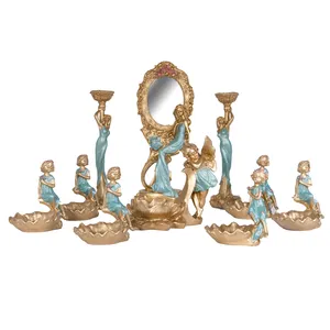 مجموعه ظروف هفت سین 10 پارچه طرح فرشته مدل گل کد F014